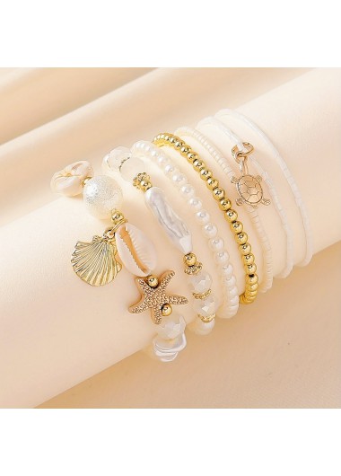 women clothes image of Golden Color Shell Seed Beads Bracelets