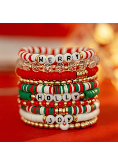 women clothes image of Christmas Multi Color Alloy Detail Bracelets