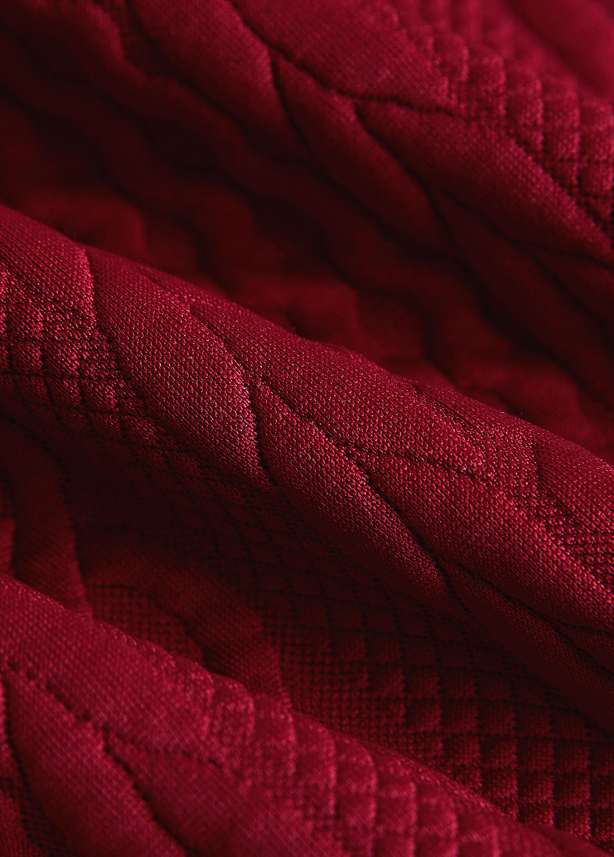 Wine Red Jacquard Sleeveless Stand Collar Waistcoat | picture 