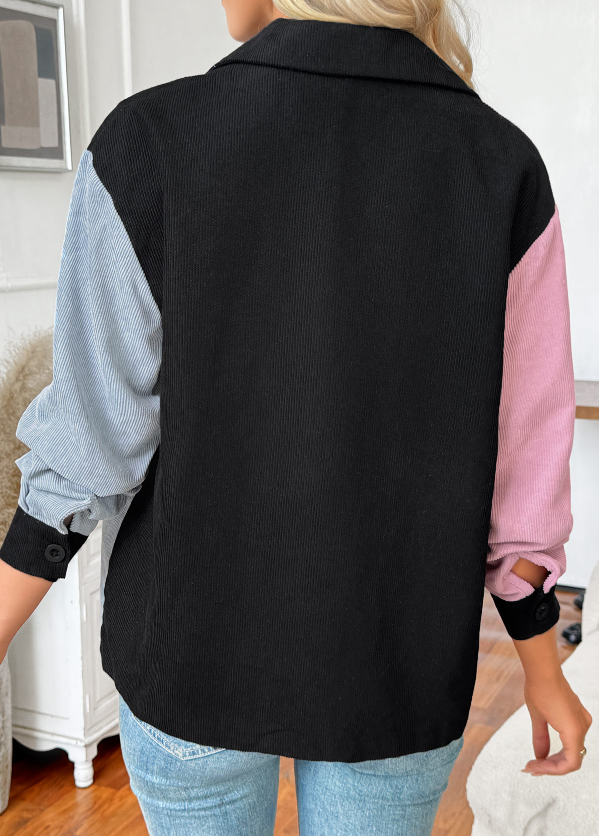 Pink Tummy Coverage Long Sleeve Shirt Collar Coat | picture 