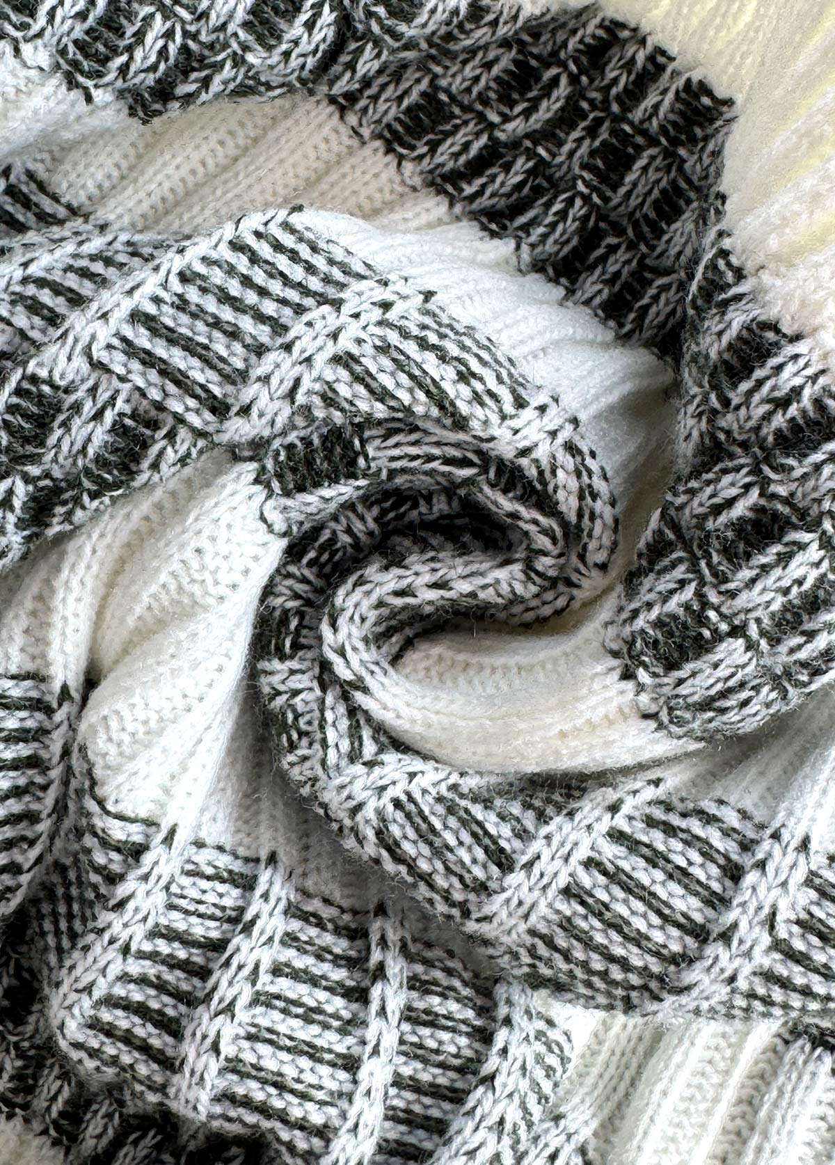 Black Tummy Coverage Striped Long Sleeve Round Neck Sweater | picture 