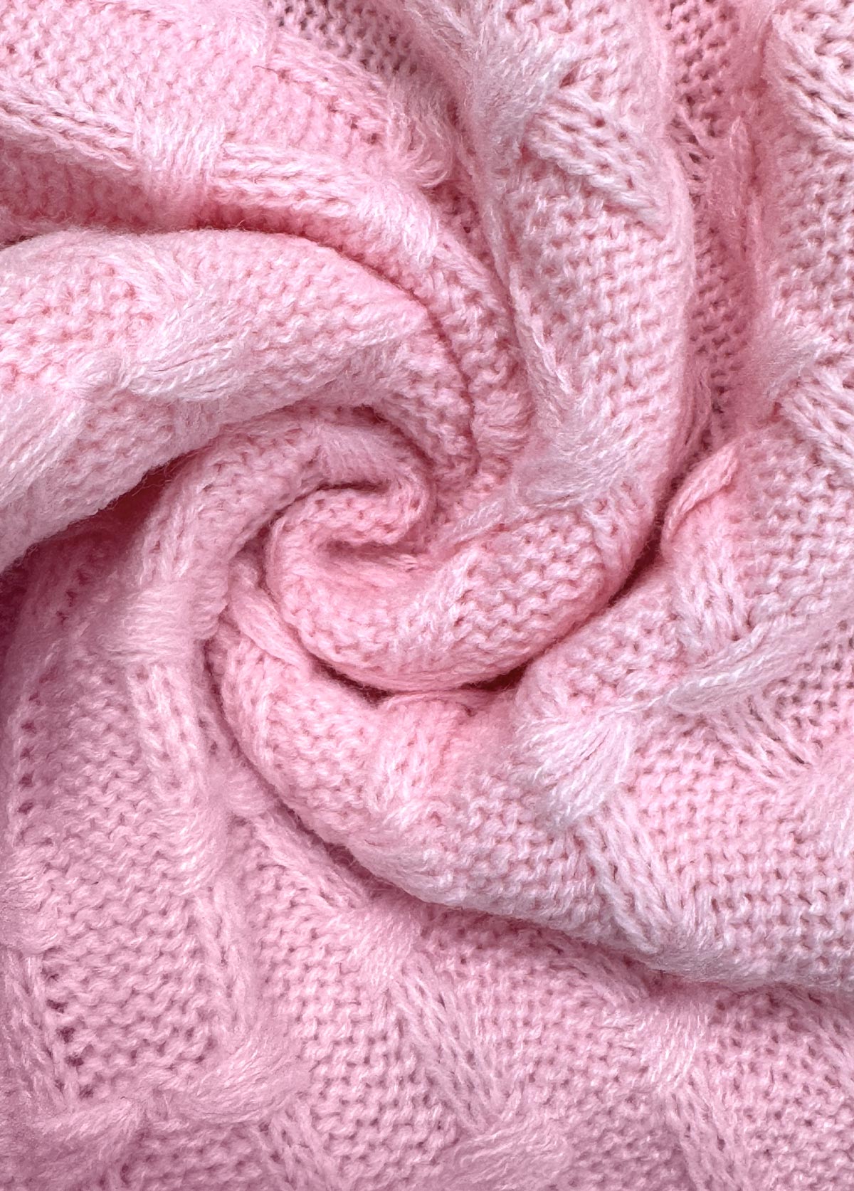 Pink Button Long Sleeve Round Neck Sweater | picture 