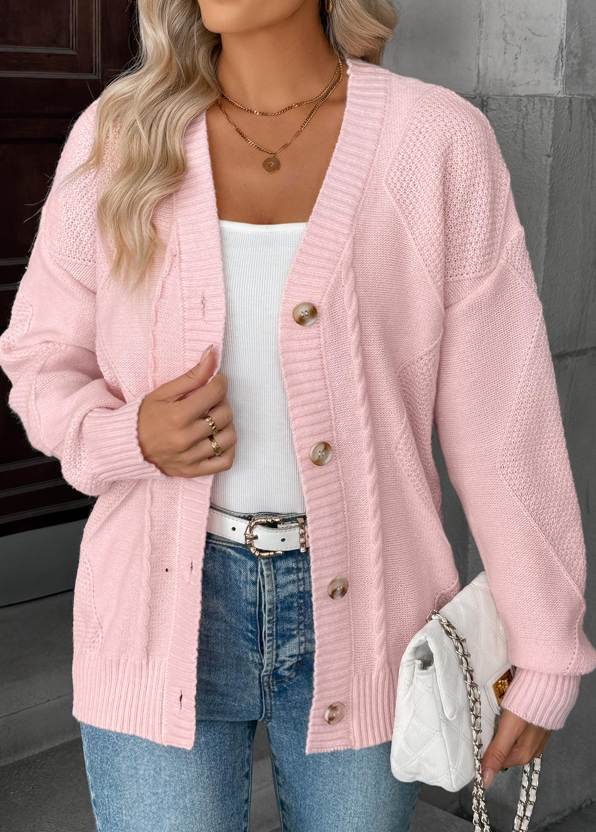 Pink Tummy Coverage Long Sleeve Sweater | picture 