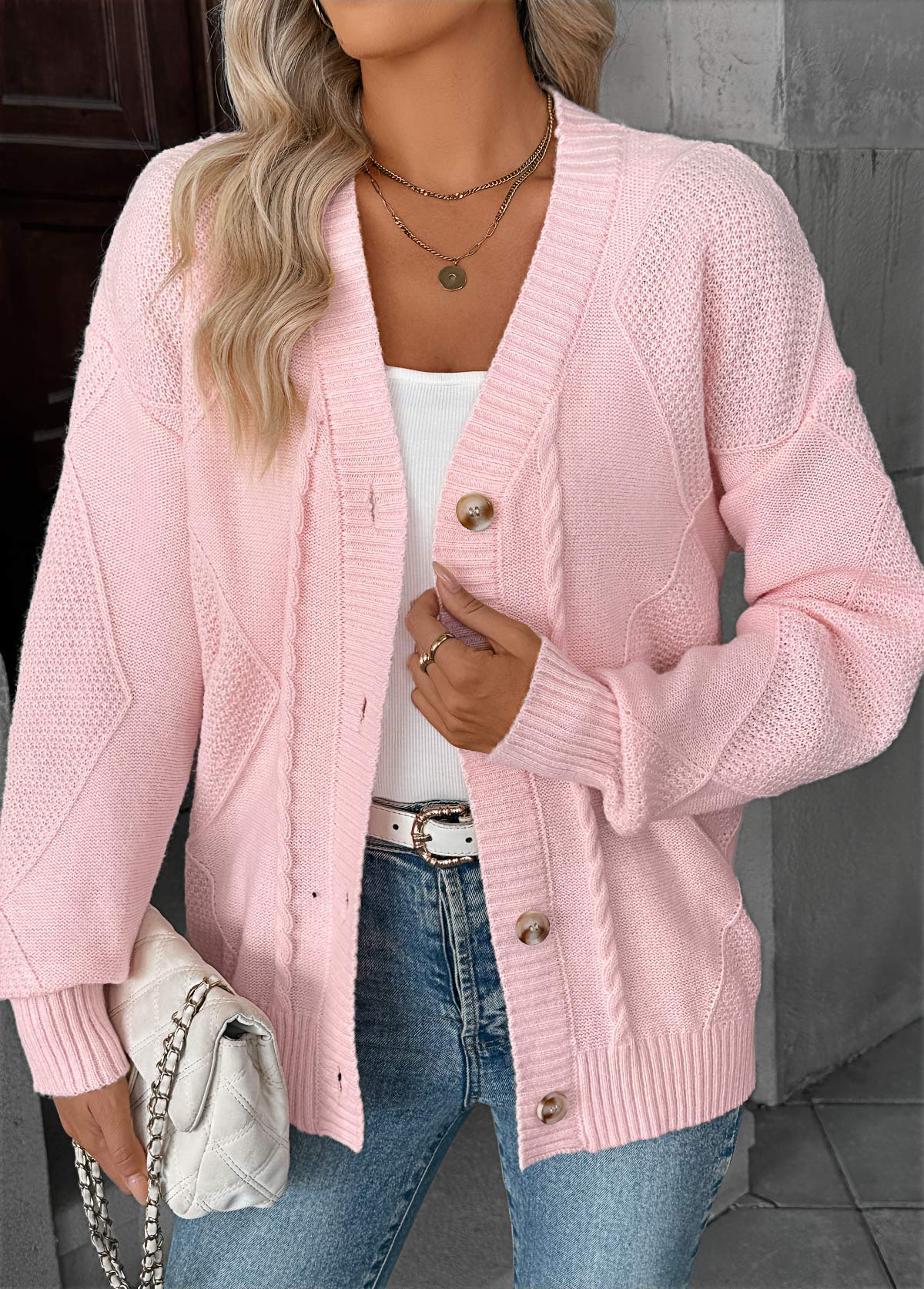 Pink Tummy Coverage Long Sleeve Sweater | picture 