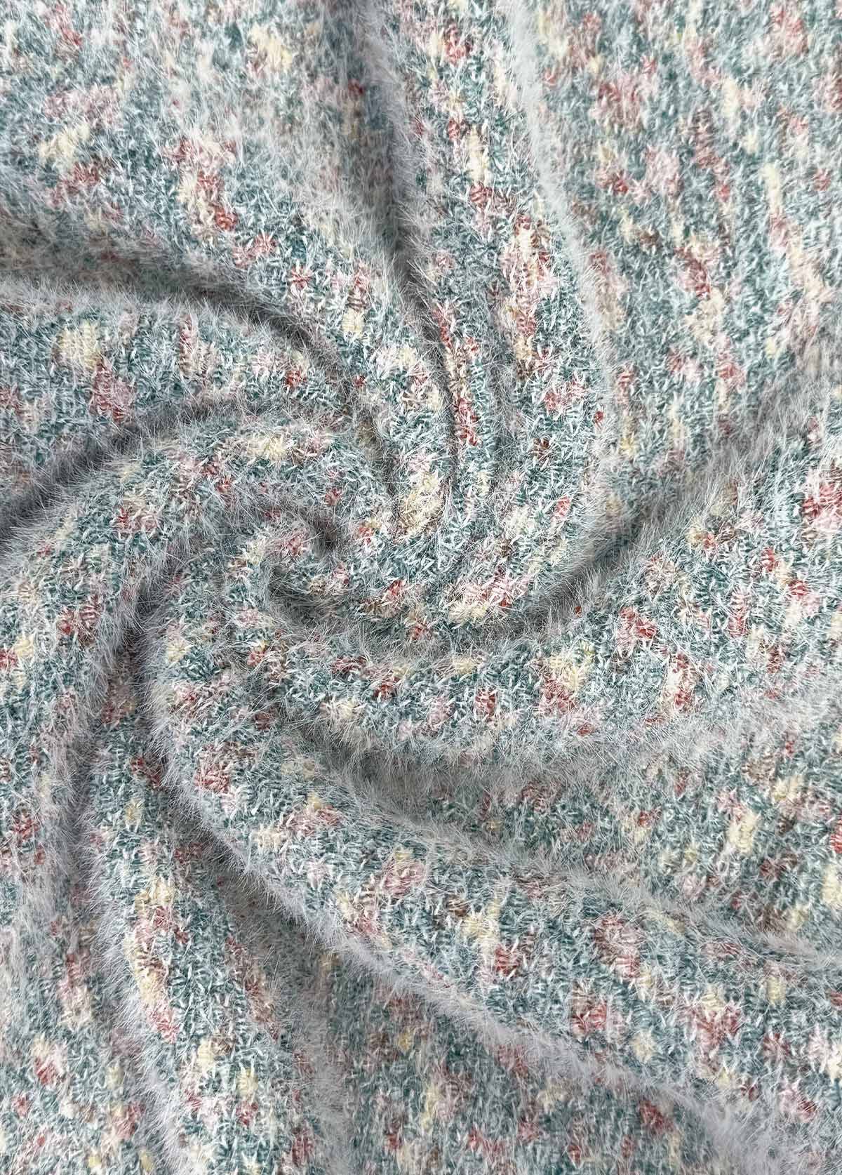 Dark Grey Tummy Coverage Plants Print Long Sleeve Sweater | picture 