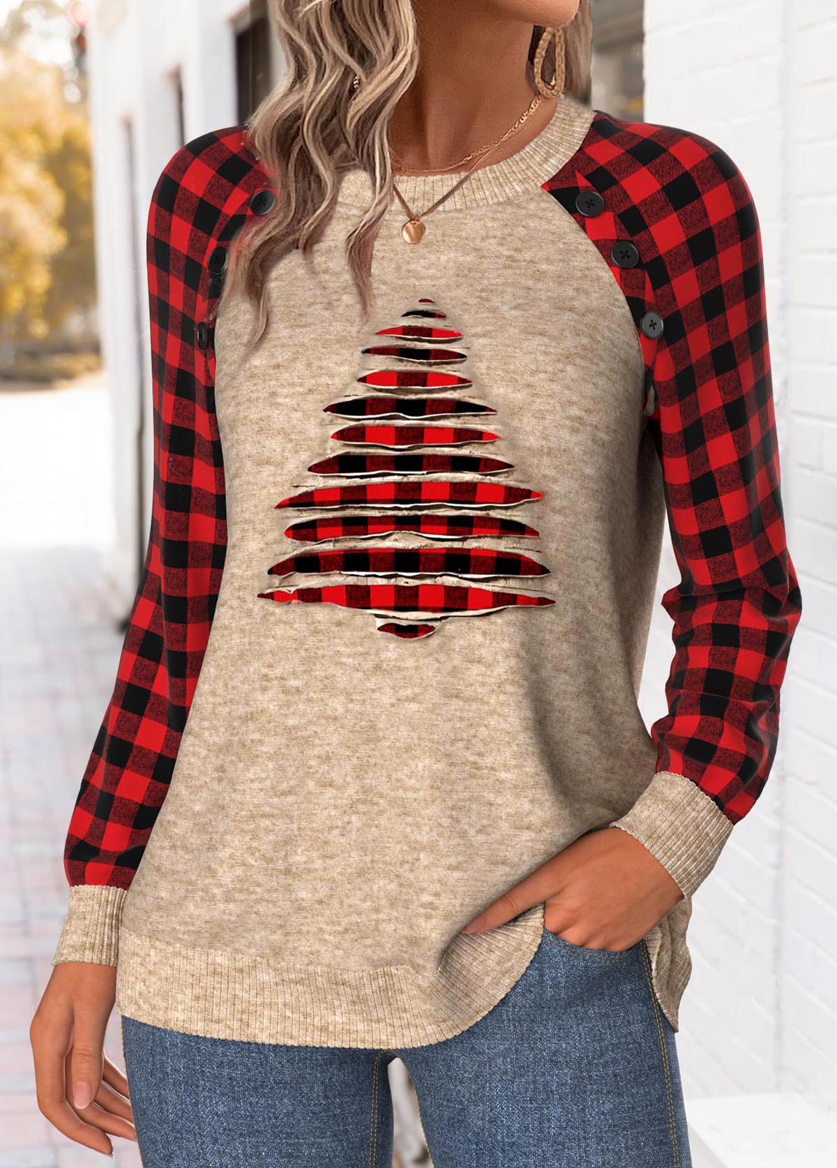 Christmas Light Camel Tummy Coverage Long Sleeve Sweatshirt | picture 