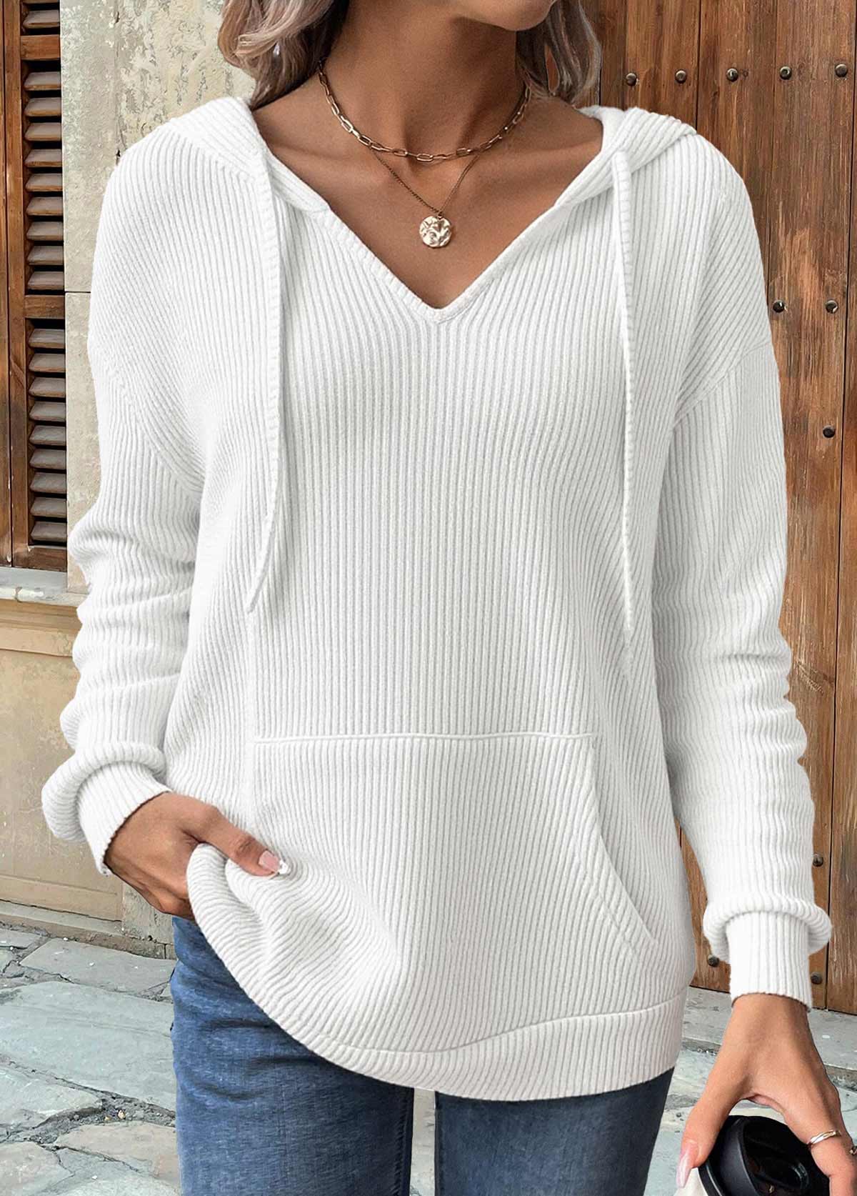 Multi Color Kangaroo Pocket Long Sleeve Hoodie | picture 