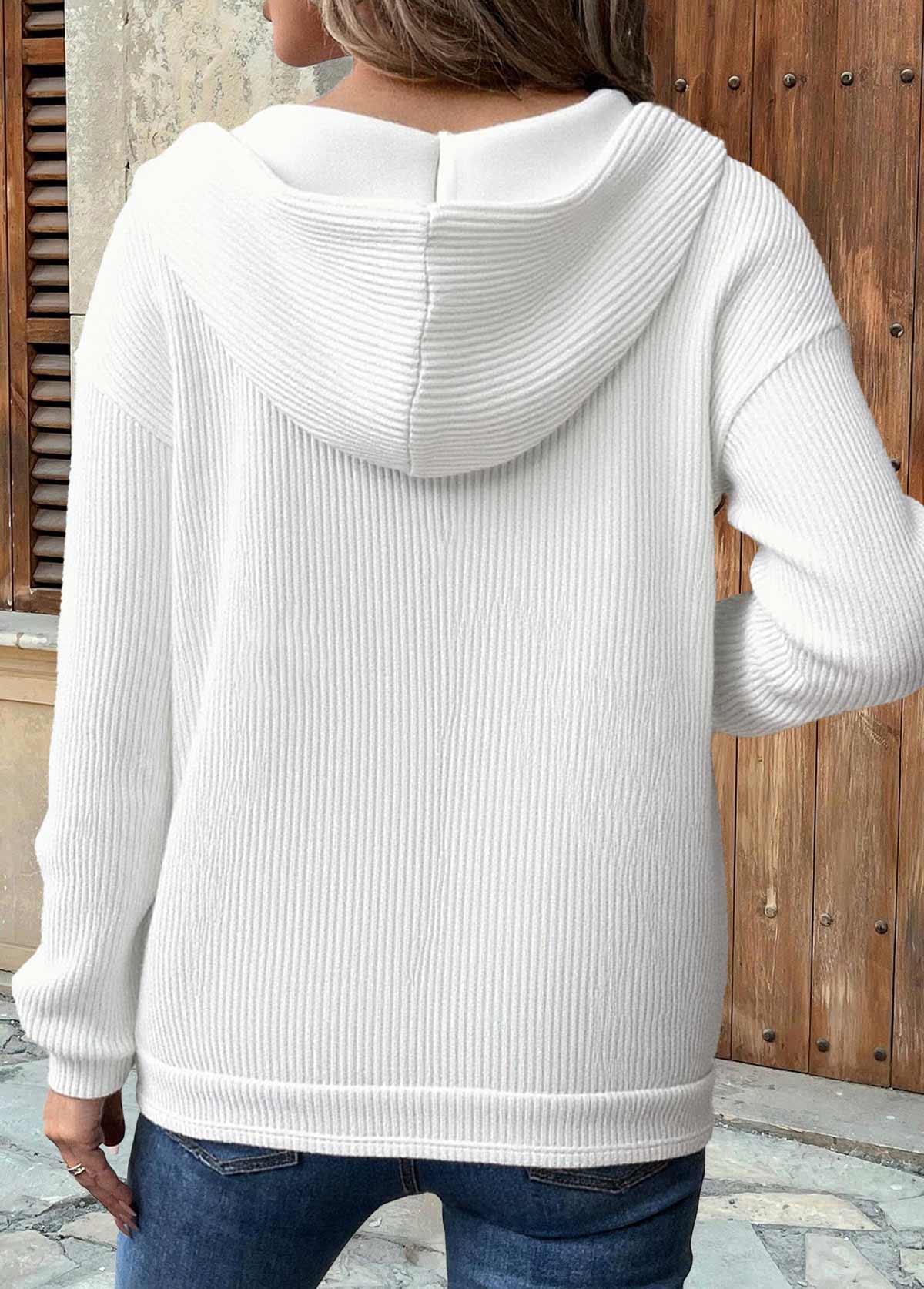 Multi Color Kangaroo Pocket Long Sleeve Hoodie | picture 