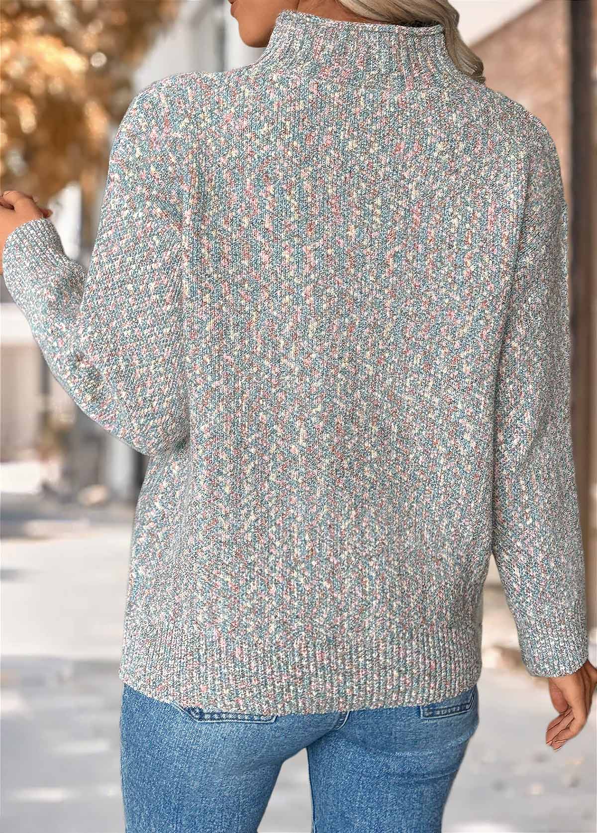 Christmas Multi Color Tummy Coverage Elk Print Sweater | picture 