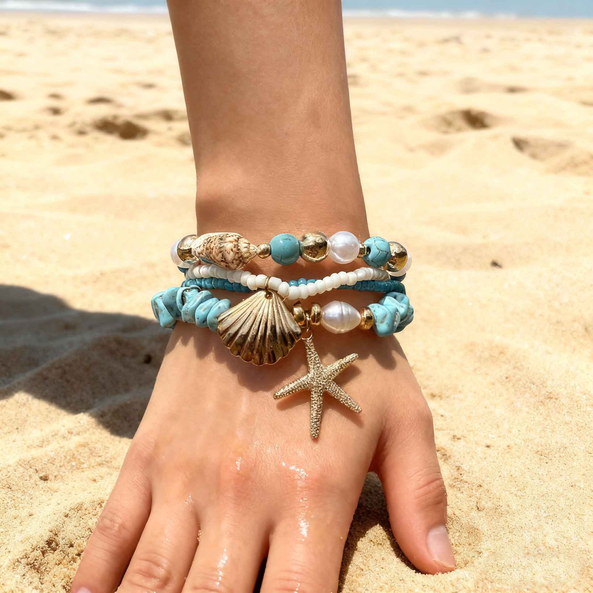 Mint Green Shell Seed Beads Bracelets | picture 