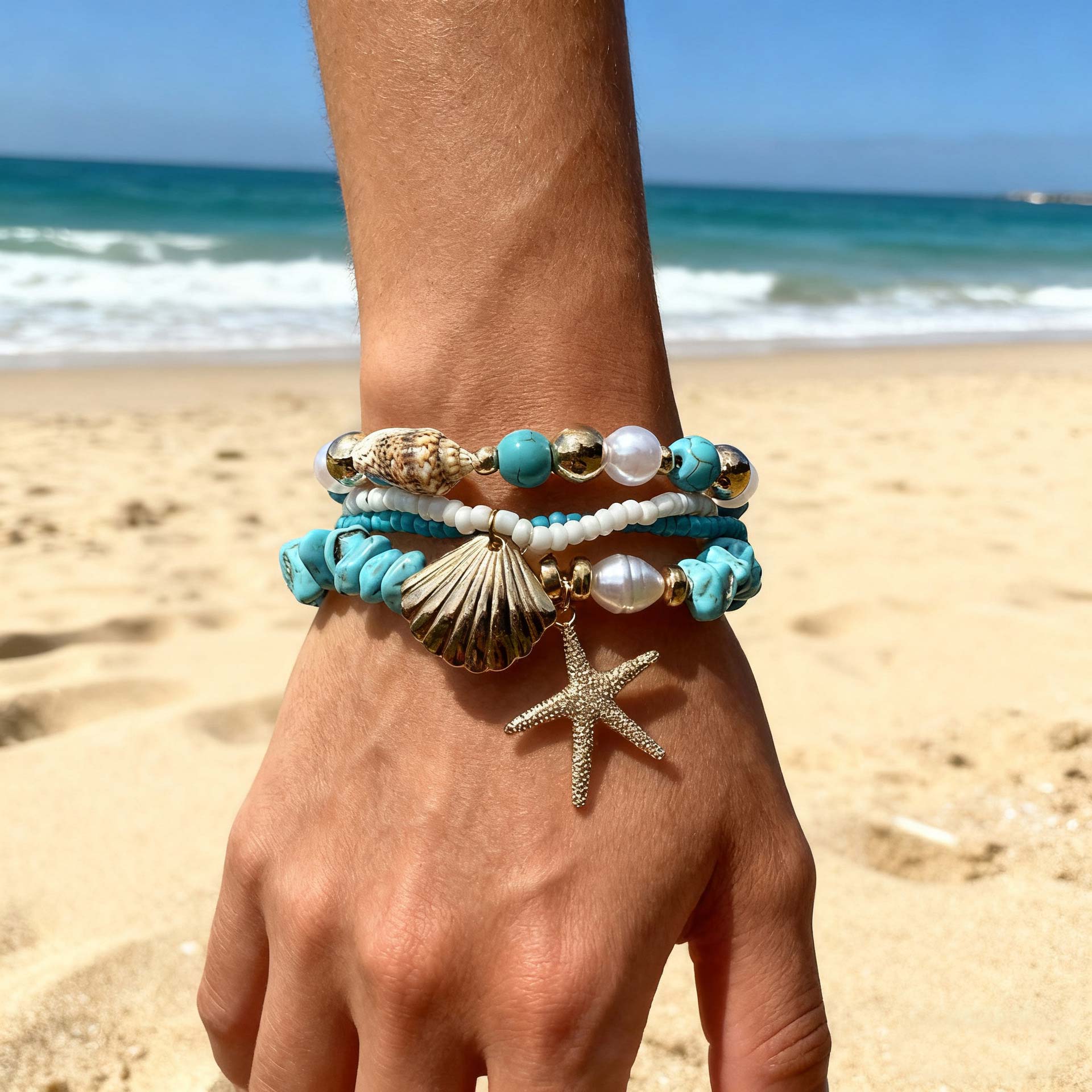 Mint Green Shell Seed Beads Bracelets | picture 