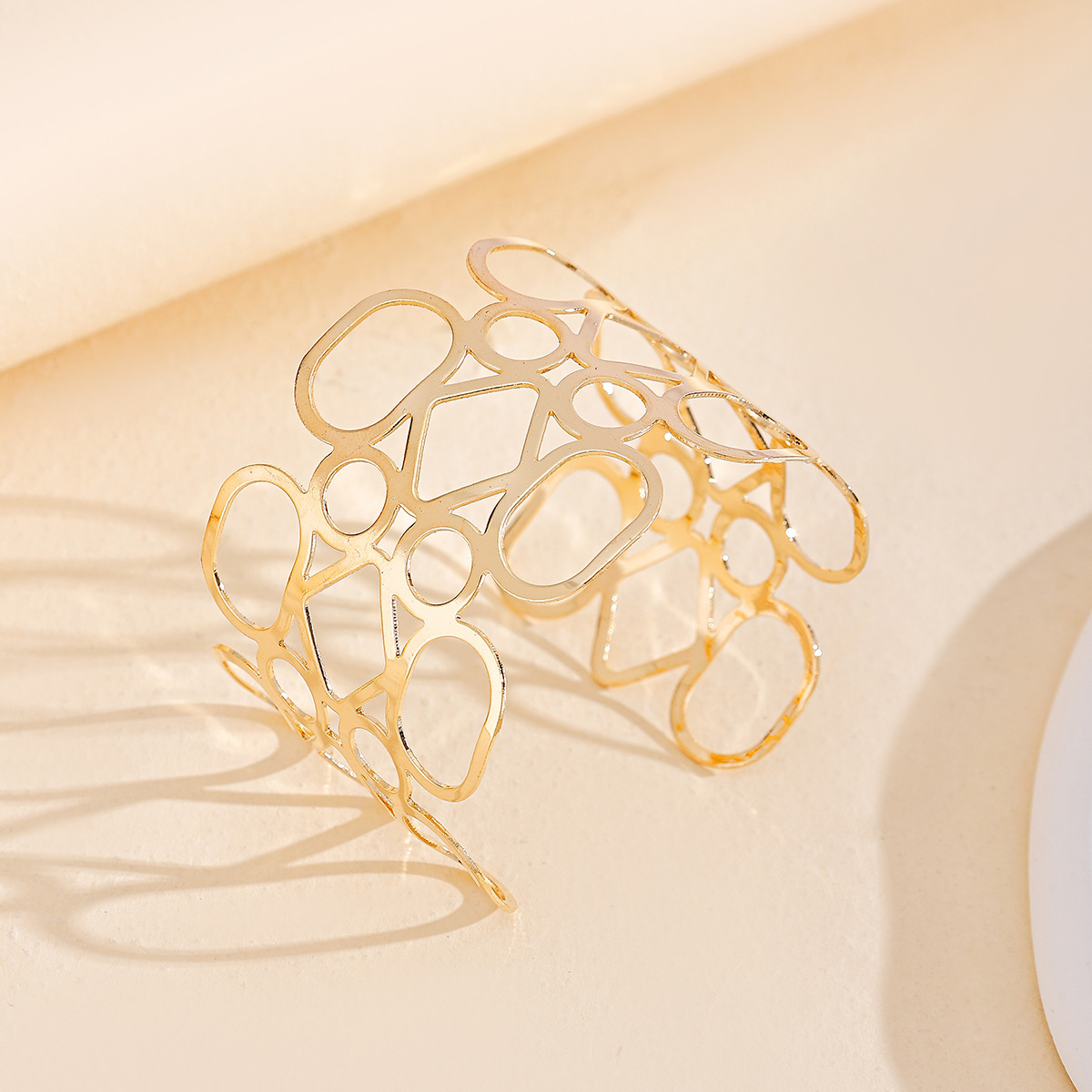 Golden Color Alloy Detail Openwork Bangle | picture 