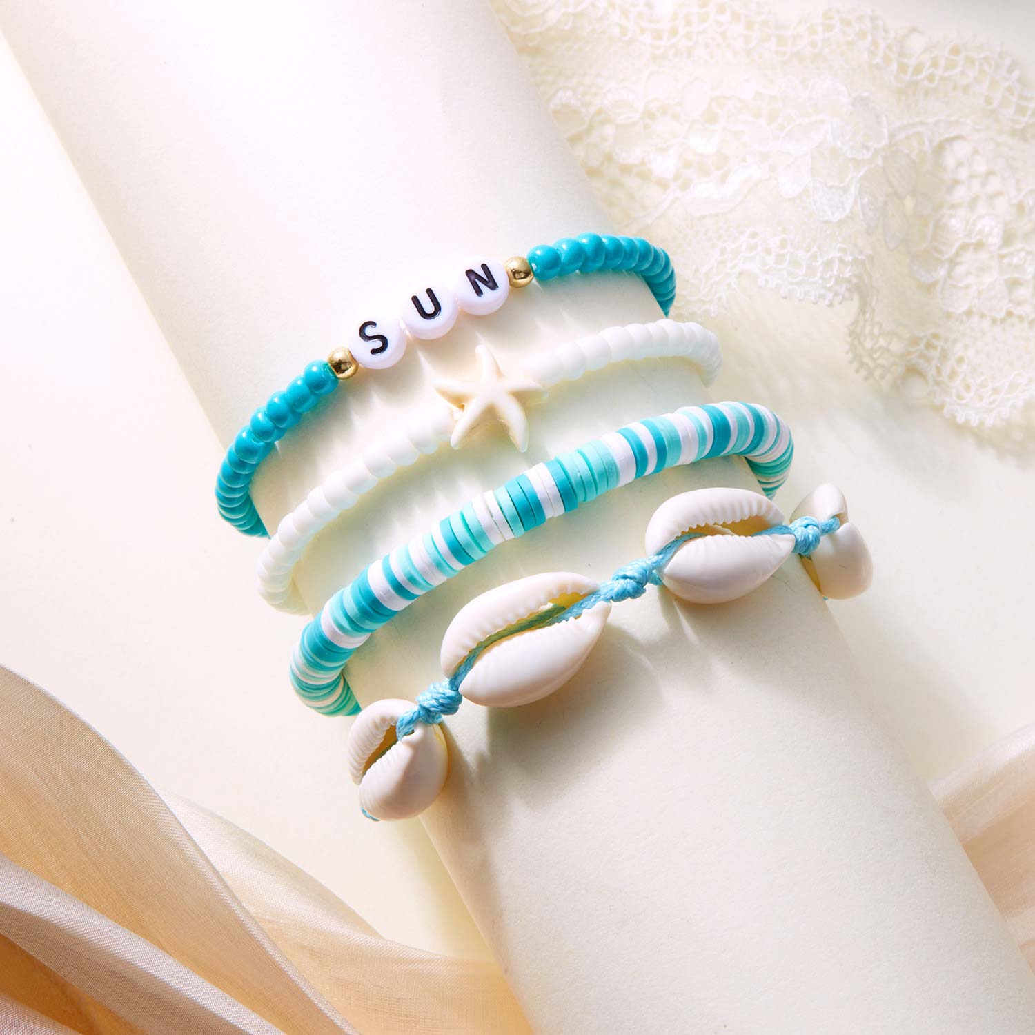 Mint Green Shell Seed Beads Bracelets | picture 