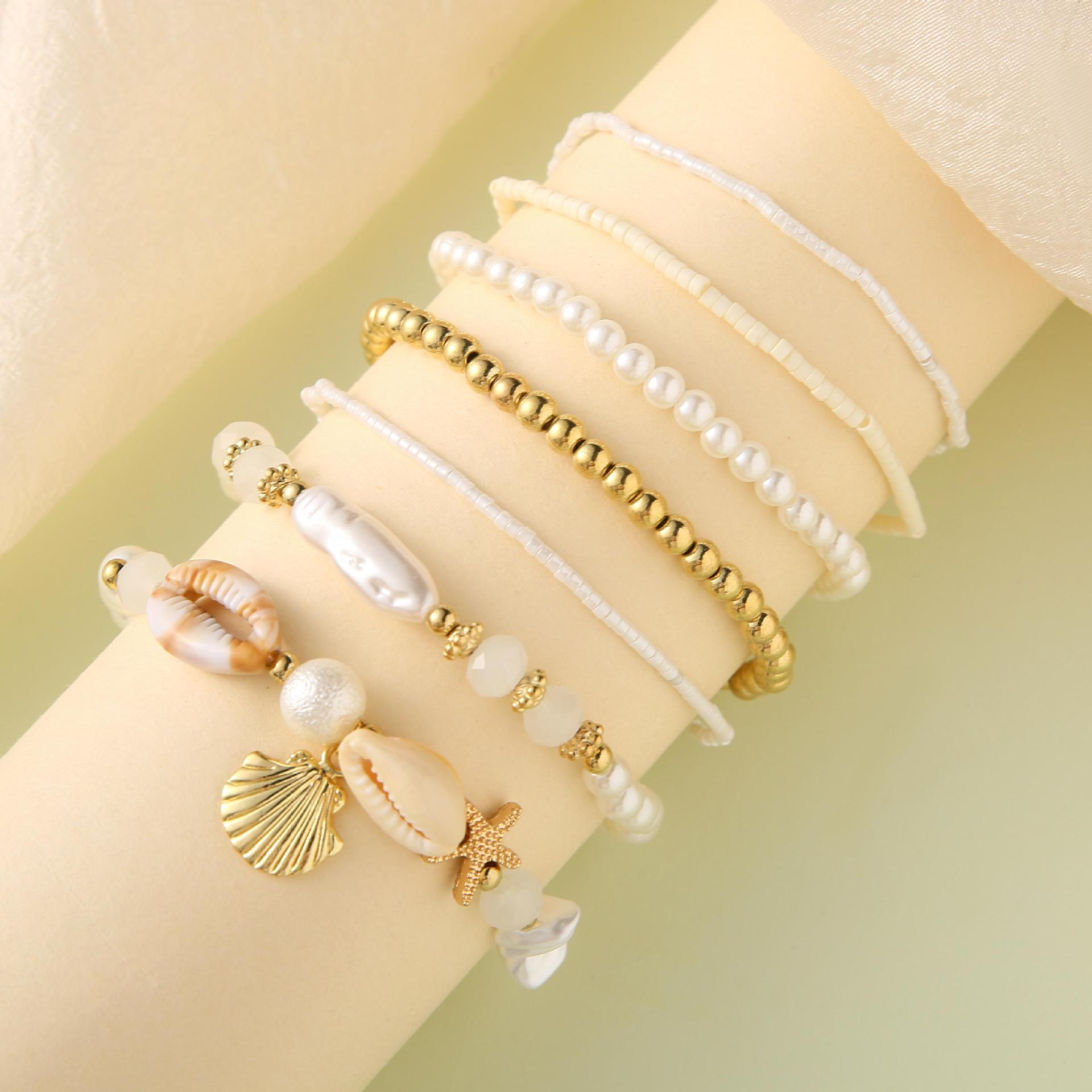 Golden Color Shell Seed Beads Bracelets | picture 