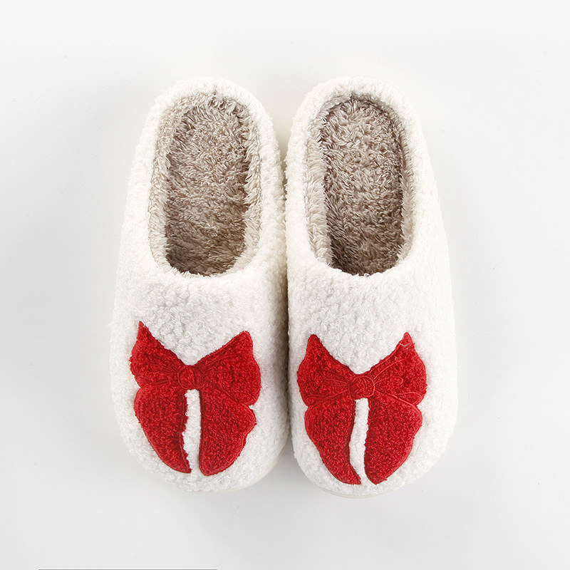 Christmas Red Closed Toe Falt Slippers | picture 