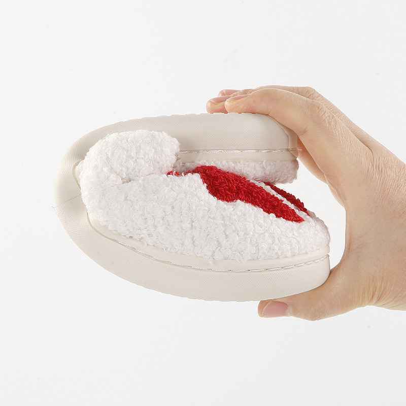 Christmas Red Closed Toe Falt Slippers | picture 