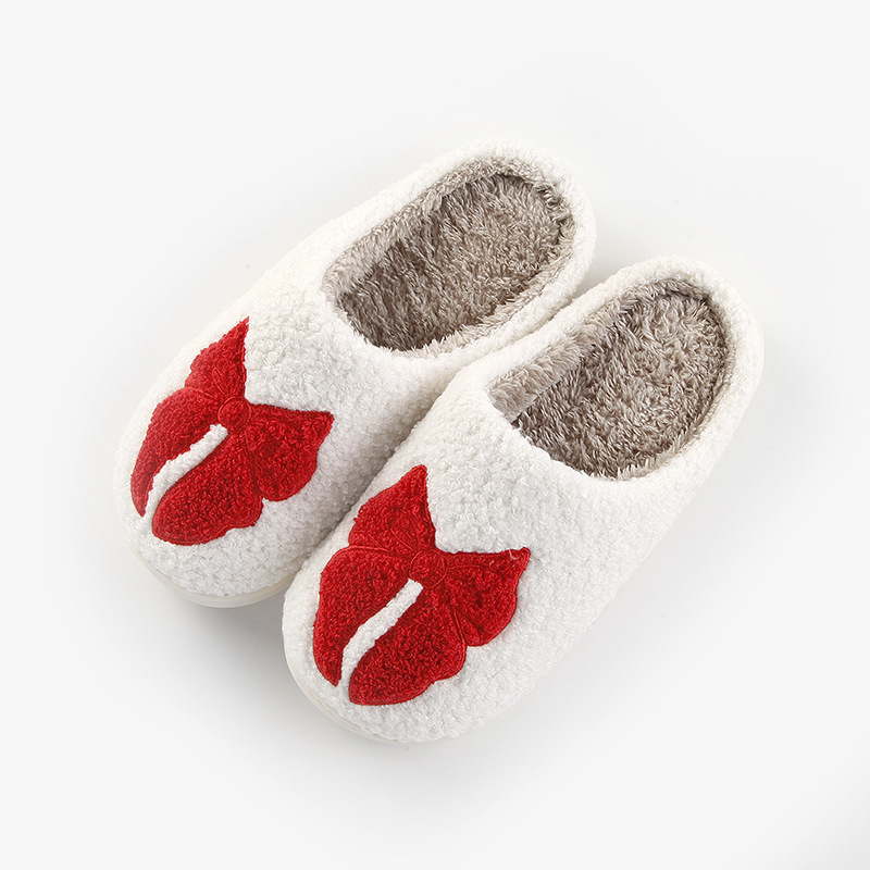 Christmas Red Closed Toe Falt Slippers | picture 