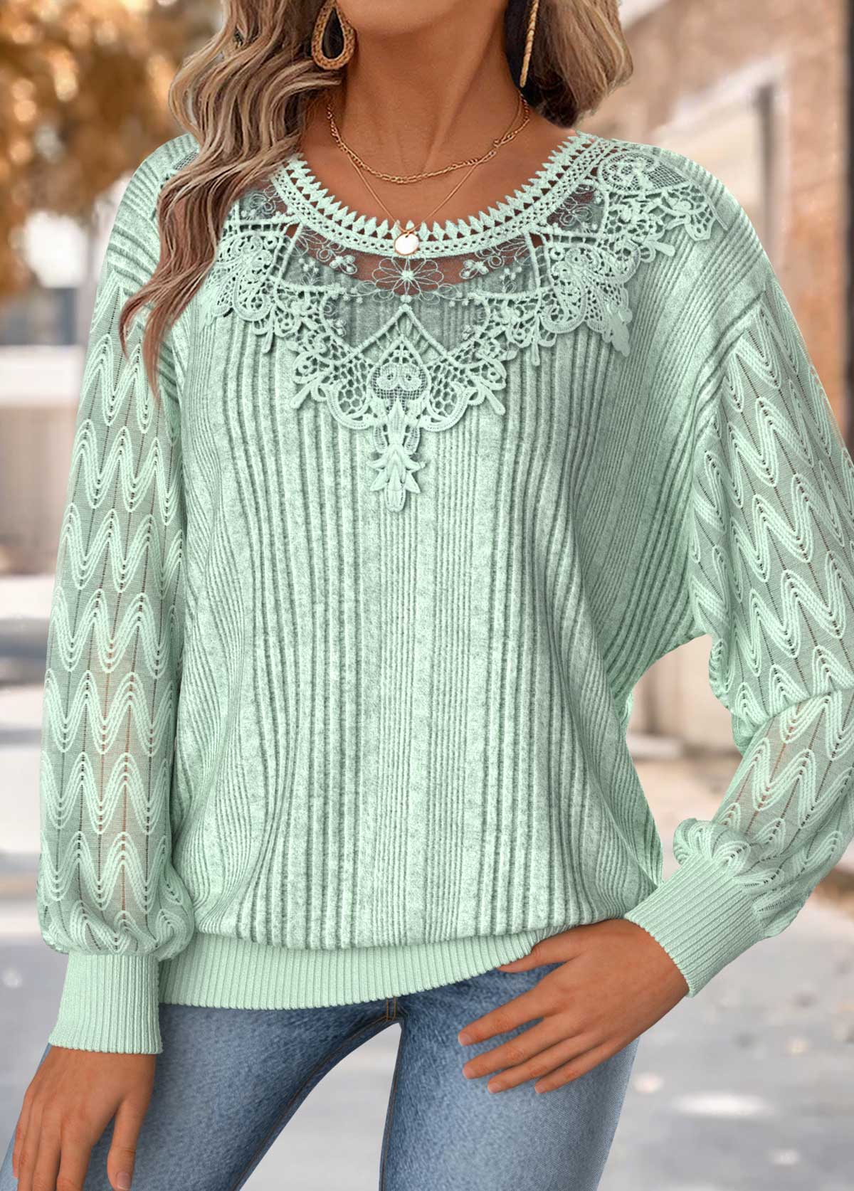 Modlily Sage Green Tummy Coverage Long Sleeve Rib T Shirt - XXL