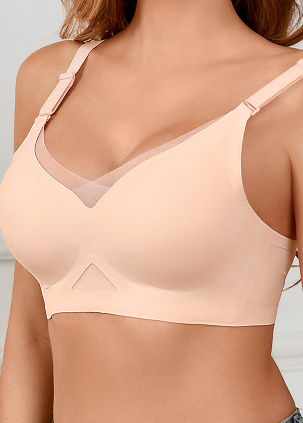 Light Pink V Neck Detail Bra | picture 