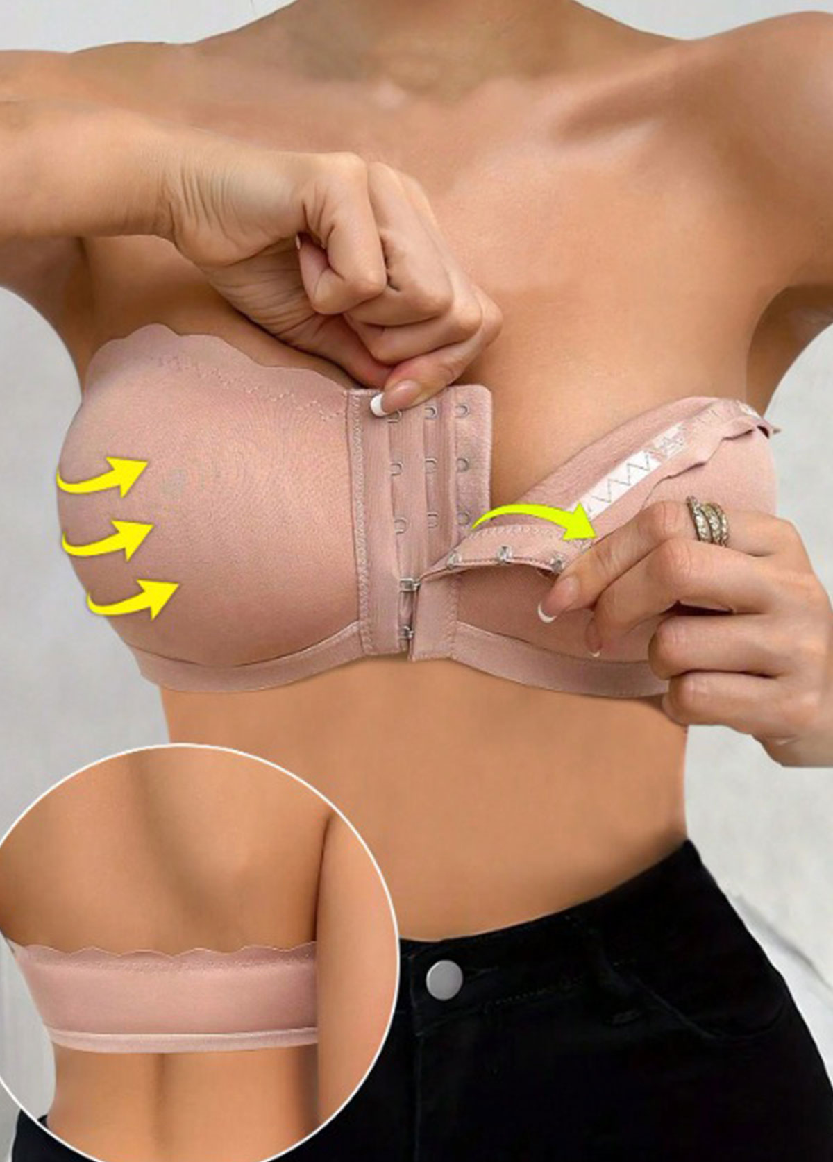 Light Pink Push Up Bandeau Bra | picture 