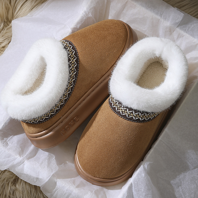 Dark Camel Closed Toe Falt Slippers | picture 