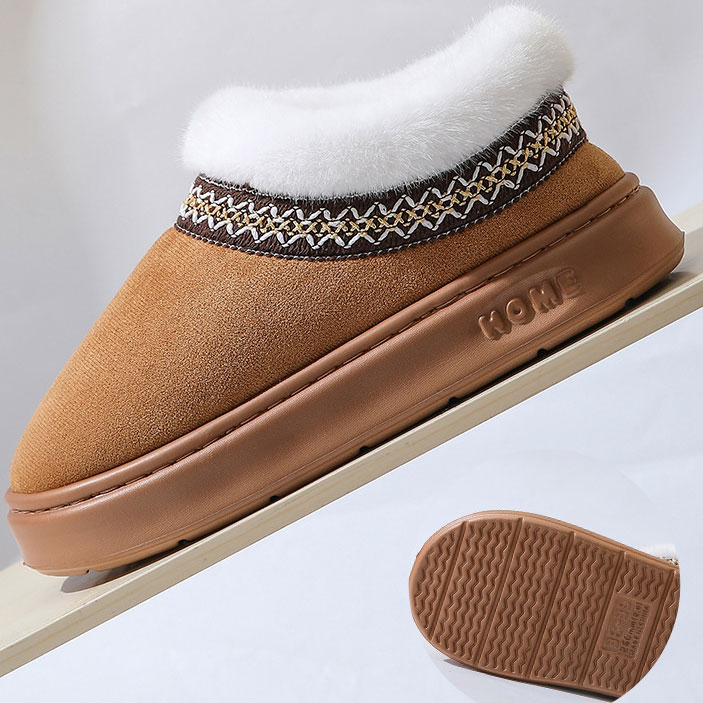 Dark Camel Closed Toe Falt Slippers | picture 