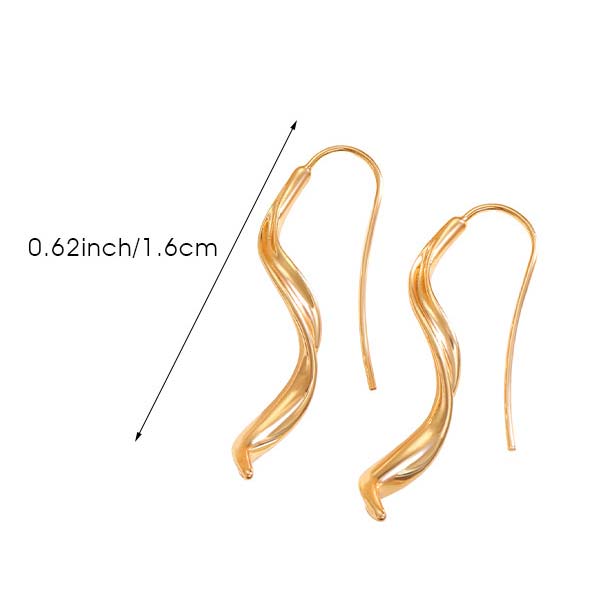 Golden Geometric Irregular Design Copper Earrings | picture 