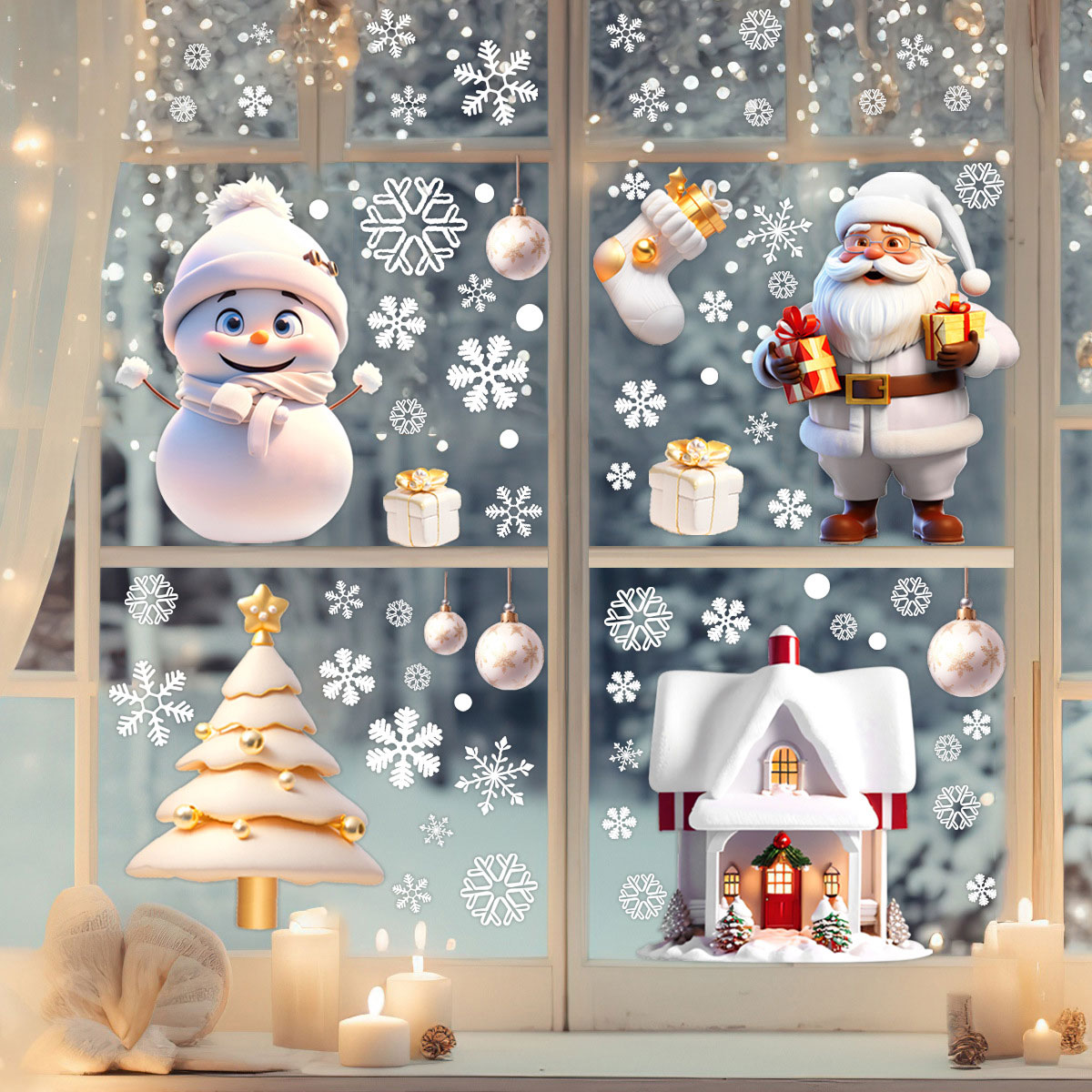 Christmas White Sticker Glass Detail Stickers | picture 