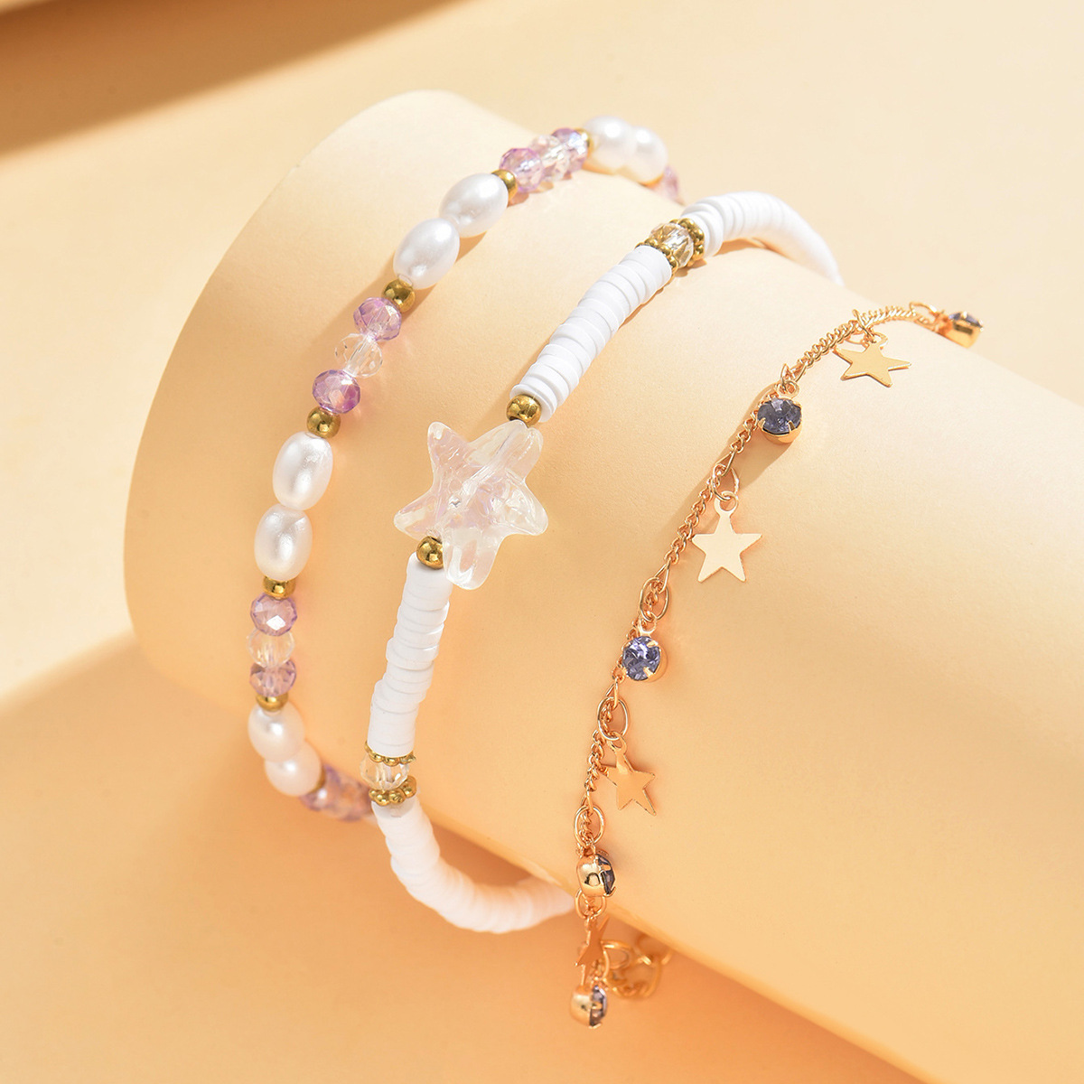 Light Purple Star Alloy Detail Anklets | picture 