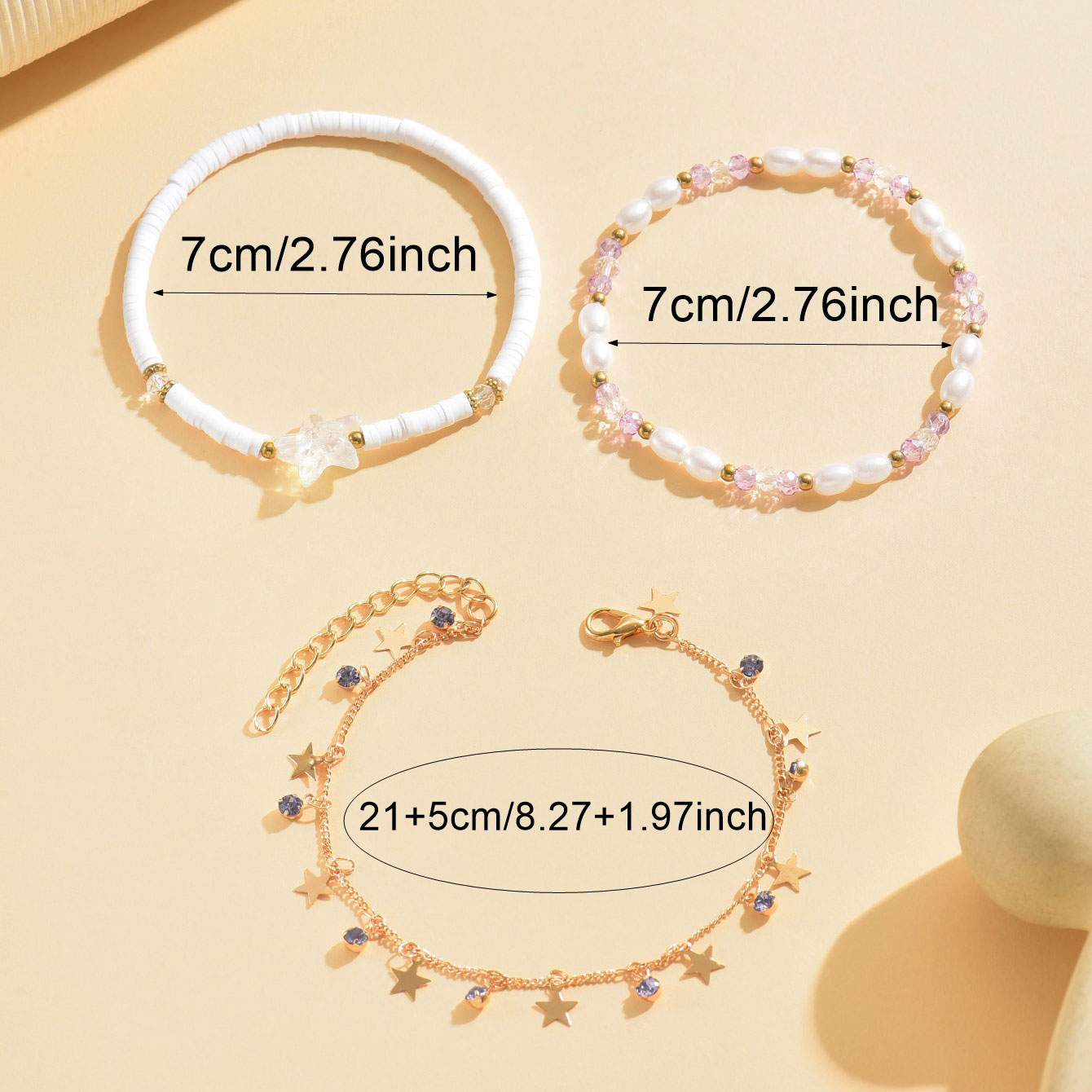 Light Purple Star Alloy Detail Anklets | picture 