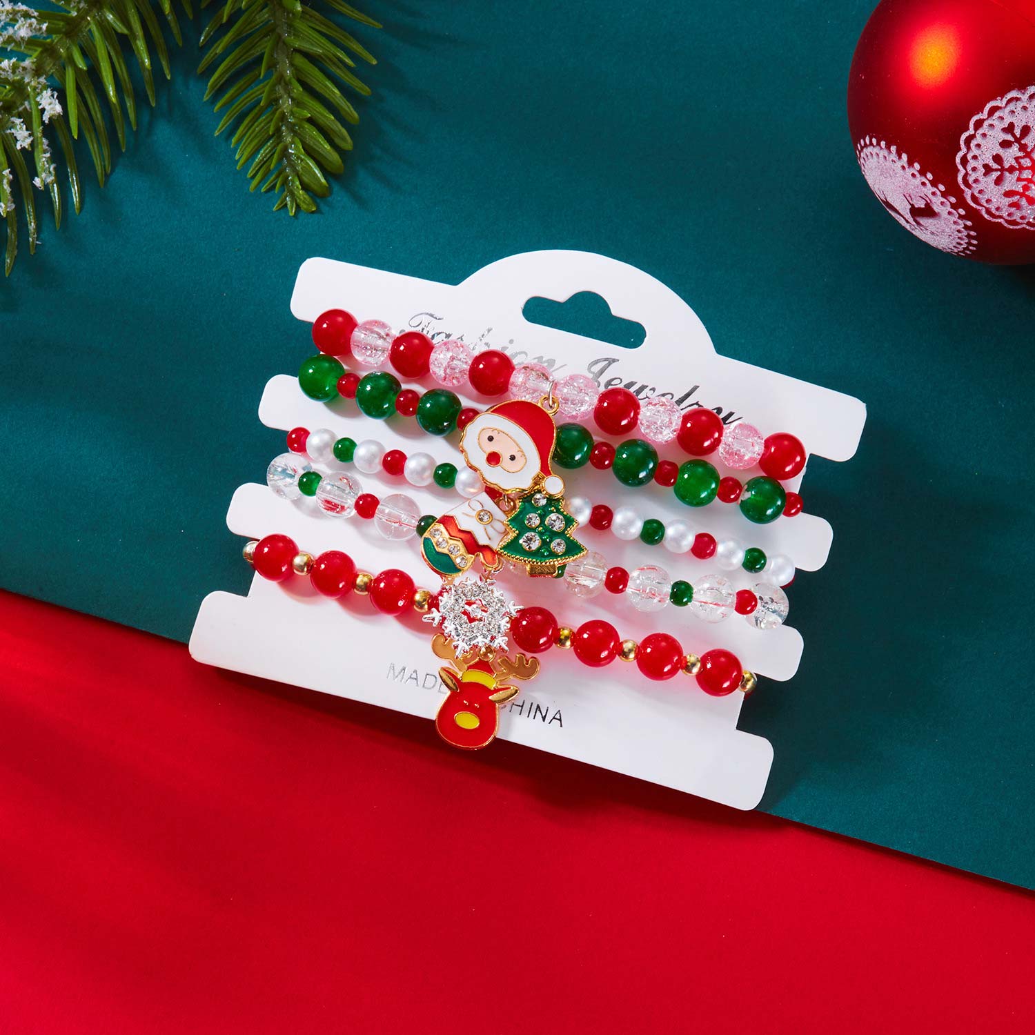 Christmas Multi Color Santa Claus Alloy Bracelets | picture 