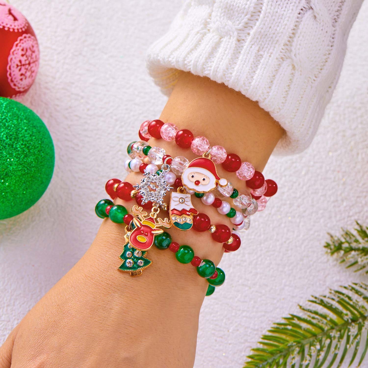 Christmas Multi Color Santa Claus Alloy Bracelets | picture 