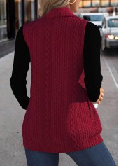 Wine Red Jacquard Sleeveless Stand Collar Waistcoat | thumb picture 