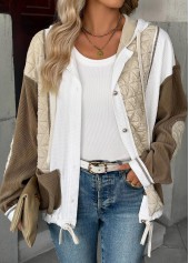 Light Coffee Tummy Coverage Long Sleeve Hooded Coat | thumb picture 
