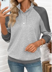 Light Grey Marl Tummy Coverage Long Sleeve Sweatshirt | thumb picture 