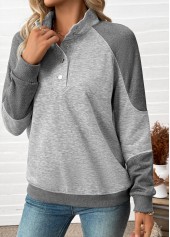 Light Grey Marl Tummy Coverage Long Sleeve Sweatshirt | thumb picture 