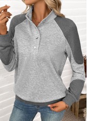 Light Grey Marl Tummy Coverage Long Sleeve Sweatshirt