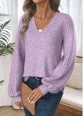 Light Purple Tummy Coverage Long Sleeve T Shirt | thumb picture 
