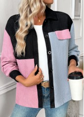 Pink Tummy Coverage Long Sleeve Shirt Collar Coat | thumb picture 