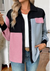 Pink Tummy Coverage Long Sleeve Shirt Collar Coat | thumb picture 