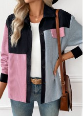 Pink Tummy Coverage Long Sleeve Shirt Collar Coat | thumb picture 