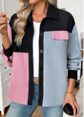 Pink Tummy Coverage Long Sleeve Shirt Collar Coat | thumb picture 