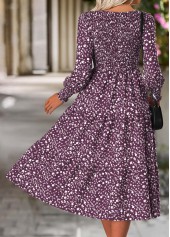 Purple Tummy Coverage Ditsy Floral Print Long Sleeve Dress | thumb picture 