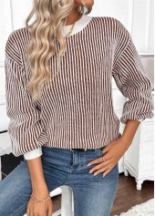 Dark Coffee Tummy Coverage Long Sleeve Round Neck Sweater | thumb picture 