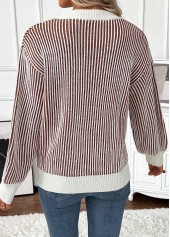 Dark Coffee Tummy Coverage Long Sleeve Round Neck Sweater | thumb picture 