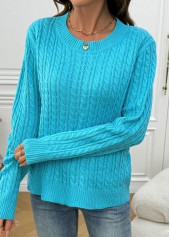Mint Green Tummy Coverage Long Sleeve Round Neck Sweater