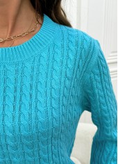 Mint Green Tummy Coverage Long Sleeve Round Neck Sweater