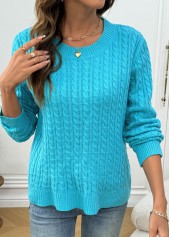 Mint Green Tummy Coverage Long Sleeve Round Neck Sweater