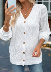 White Tummy Coverage Long Sleeve Cardigan | thumb picture 