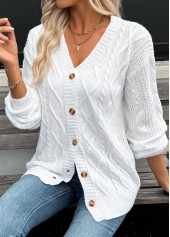 White Tummy Coverage Long Sleeve Cardigan | thumb picture 